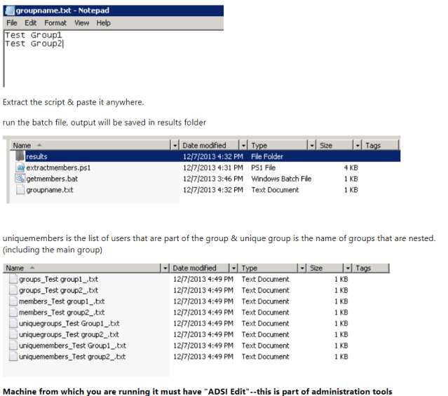 Export AD group members – nested / recursive members for multiple